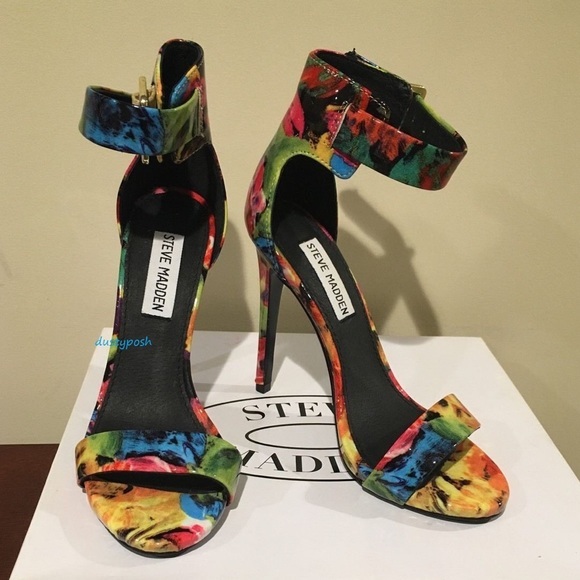 Steve Madden Marlenee Sandal 5" Heels Floral New Colorful Sexy Stiletto - Picture 2 of 4